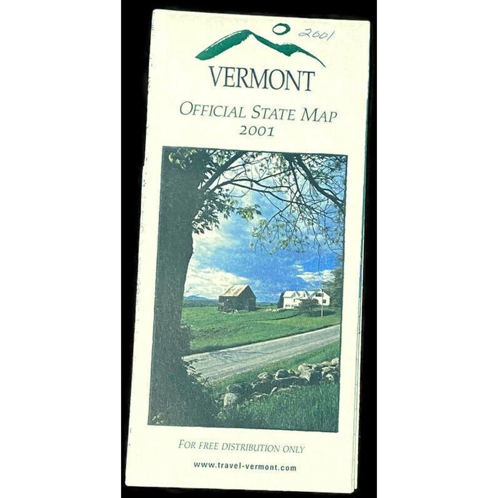 2001 Vermont State Map Vintage Official Ephemera Travel Trip Tourism Vacation
